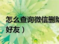 怎么查询微信删除的好友（怎么查微信删掉的好友）