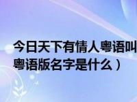 今日天下有情人粤语叫什么名字（《天下有情人》这首歌的粤语版名字是什么）