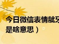 今日微信表情龇牙是啥意思啊（微信表情龇牙是啥意思）