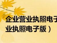 企业营业执照电子版在哪里可以下载（企业营业执照电子版）