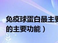 免疫球蛋白最主要的功能是（简述免疫球蛋白的主要功能）