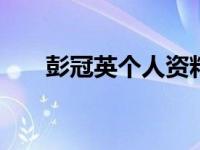 彭冠英个人资料介绍 彭冠英个人简介