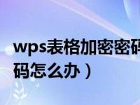 wps表格加密密码忘了（wps表格加密忘记密码怎么办）