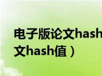 电子版论文hash值生成器怎么用（电子版论文hash值）