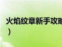 火焰纹章新手攻略（火焰纹章没有实力你别来）