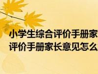 小学生综合评价手册家长意见怎么填写一年级（小学生综合评价手册家长意见怎么填）