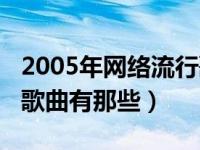 2005年网络流行歌曲名单（2005年网络流行歌曲有那些）