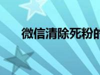 微信清除死粉的方法（微信清除死粉）