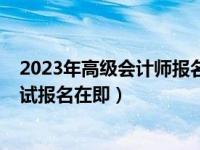 2023年高级会计师报名和考试时间（2023年高级会计师考试报名在即）