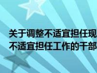 关于调整不适宜担任现职干部的工作总结（年龄和健康状况不适宜担任工作的干部）