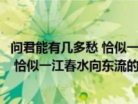 问君能有几多愁 恰似一江春水向东流（关于问君能有几多愁 恰似一江春水向东流的介绍）