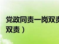 党政同责一岗双责是什么意思（党政同责一岗双责）