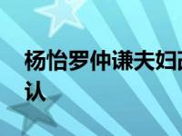 杨怡罗仲谦夫妇改名原因 杨怡被爆怀孕却否认