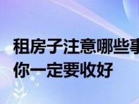 租房子注意哪些事项（注意这份租房安全指南你一定要收好