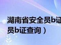 湖南省安全员b证延期如何办理（湖南省安全员b证查询）