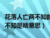 花落人亡两不知的前一句是什么（花落人亡两不知是啥意思）