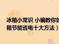 冰箱小常识 小编教你如何更省电（冰箱怎么使用最省电 冰箱节能省电十大方法）