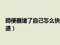 蹲便器堵了自己怎么快速疏通（坐便器堵了如何自己快速疏通）