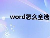 word怎么全选文字（word怎么全选）