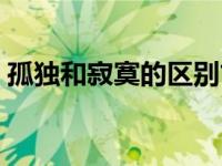 孤独和寂寞的区别古文（孤独和寂寞的区别）