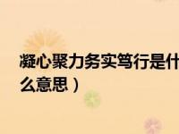 凝心聚力务实笃行是什么意思（quot 笃行务实 quot 是什么意思）