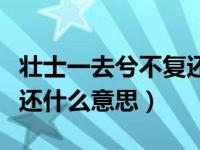 壮士一去兮不复还是哪首诗（壮士一去兮不复还什么意思）