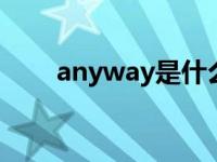 anyway是什么意思啊 anyway翻译