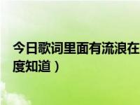 今日歌词里面有流浪在天涯（流浪在天涯那句是什么歌曲百度知道）