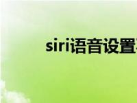 siri语音设置不了（siri语音设置）