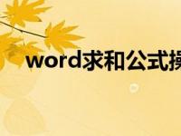 word求和公式操作（word求和在哪里）