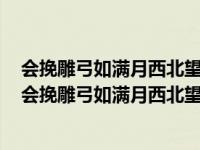 会挽雕弓如满月西北望射天狼表达了作者怎样的思想感情（会挽雕弓如满月西北望射天狼）