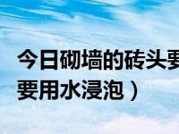 今日砌墙的砖头要浸水吗（为什么砌墙的砖头要用水浸泡）