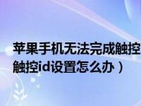 苹果手机无法完成触控id设置如何解决（苹果手机无法完成触控id设置怎么办）