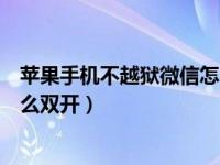 苹果手机不越狱微信怎么双开软件（苹果手机不越狱微信怎么双开）