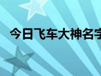 今日飞车大神名字（飞车名带先生的名字）