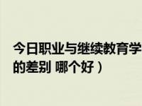 今日职业与继续教育学院好不好（高职学院和继续教育学院的差别 哪个好）