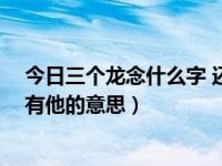 今日三个龙念什么字 还有他的意思呢（三个龙念什么字 还有他的意思）