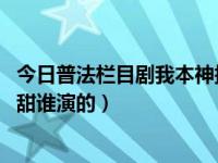 今日普法栏目剧我本神探何晓甜（普法栏目剧我本神探 何小甜谁演的）