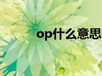 op什么意思骂人（op什么意思）