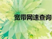 宽带网速查询网址（宽带网速查询）