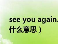 see you again.什么意思（see you again什么意思）