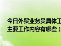 今日外贸业务员具体工作内容包括哪些?（当外贸业务员的主要工作内容有哪些）