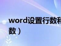 word设置行数和字符（word设置行数和字数）