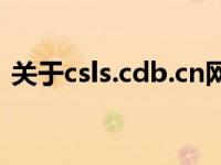 关于csls.cdb.cn网站的服务介绍及功能详解